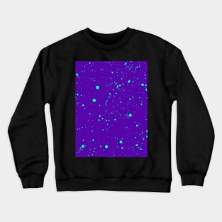 Aqua Spray Splatter On Purple Surface Crewneck Sweatshirt